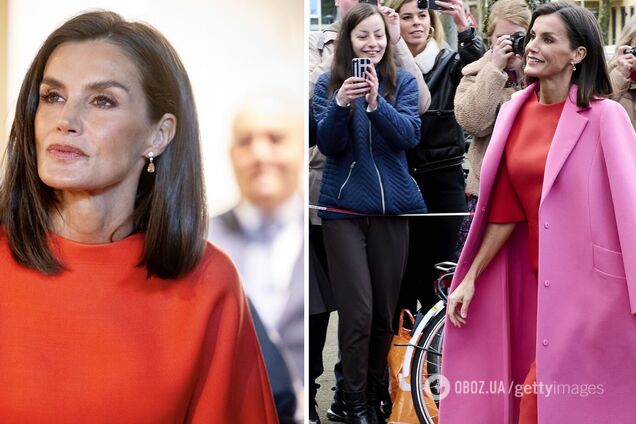 Обтисла сукня і туфлі Барбі. Королева Летиція приголомшила образом у кольорах, які вважають наймоднішим комбо