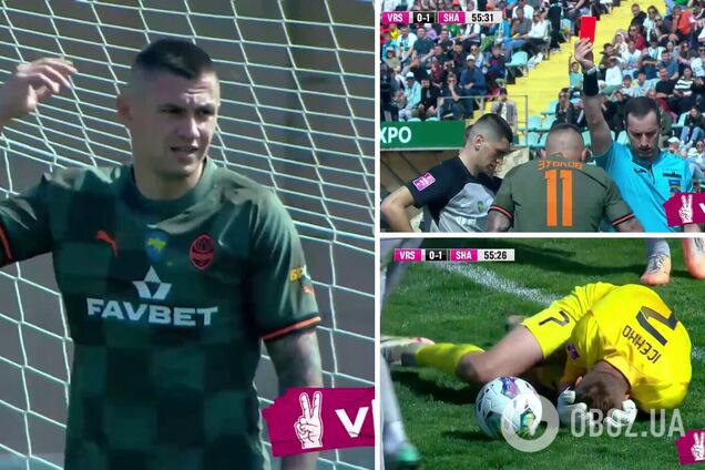 Футболист сборной Украины ударил ногой в голову голкипера и получил наказание. Видео