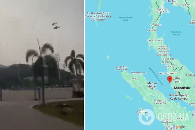 В Малайзии на репетиции военного парада столкнулись два вертолета: погибли десять человек. Видео момента крушения