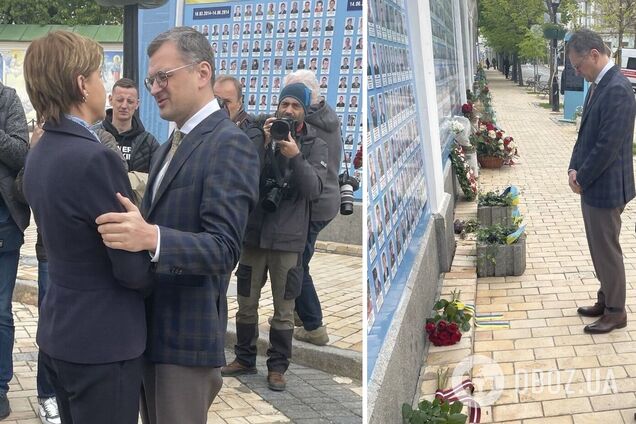 Нова очільниця МЗС Латвії прибула з візитом до Києва і вшанувала пам'ять загиблих у війні з Росією. Фото