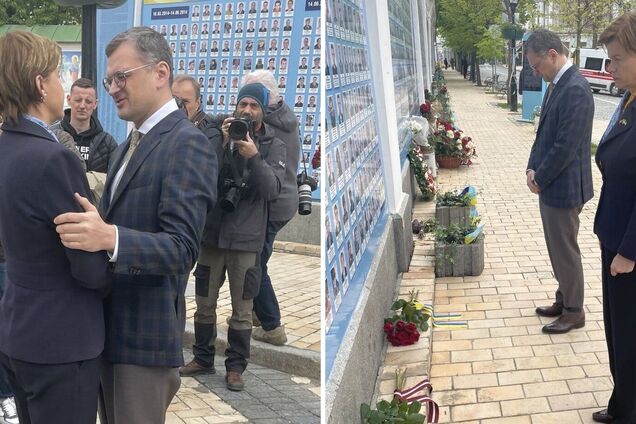 Нова очільниця МЗС Латвії прибула з візитом до Києва і вшанувала пам'ять загиблих у війні з Росією. Фото