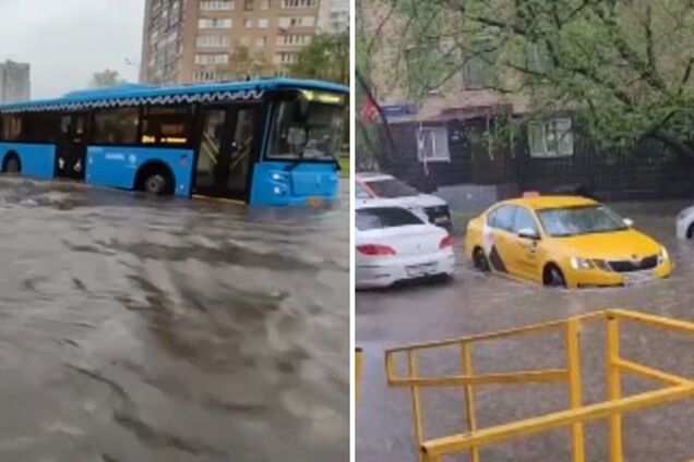 Ливень в Москве - уровень воды постоянно растет - видео | OBOZ.UA