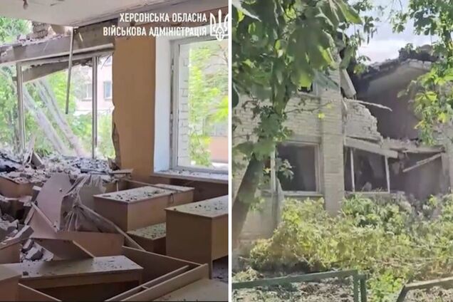 Армія Росії поцілила ракетою біля закладу освіти у Херсоні: відео наслідків
