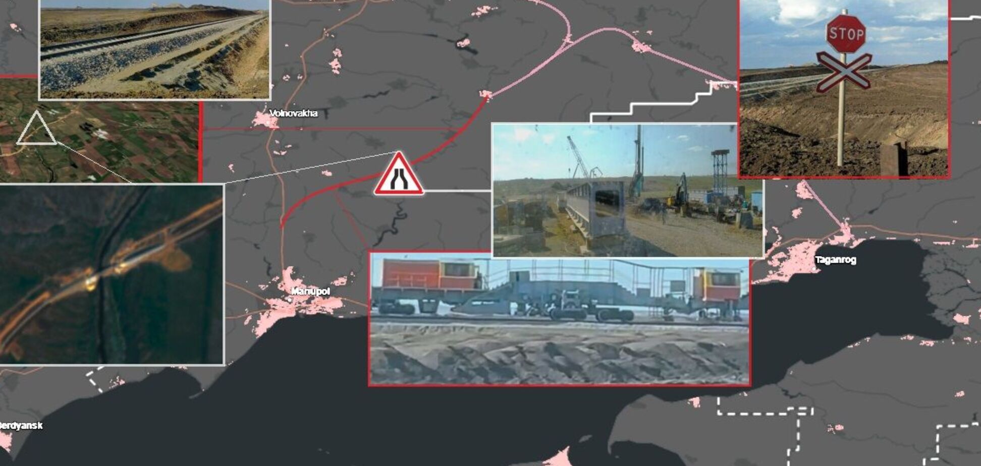 Росія збудувала залізничний міст і до літа відкриє першу гілку поблизу Маріуполя: розслідування

