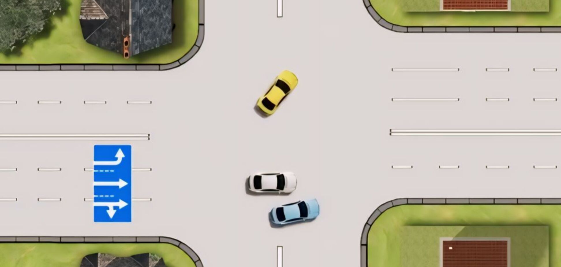 Водій якого авто неправий? Складна ситуація на знання ПДР