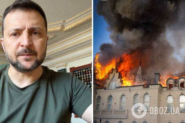 'Всем оказывается помощь': Зеленский рассказал о ситуации в Одессе после ракетной атаки россиян. Видео