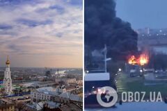 У російському Ростові спалахнув зерновий термінал: очевидці чули звуки вибухів. Відео