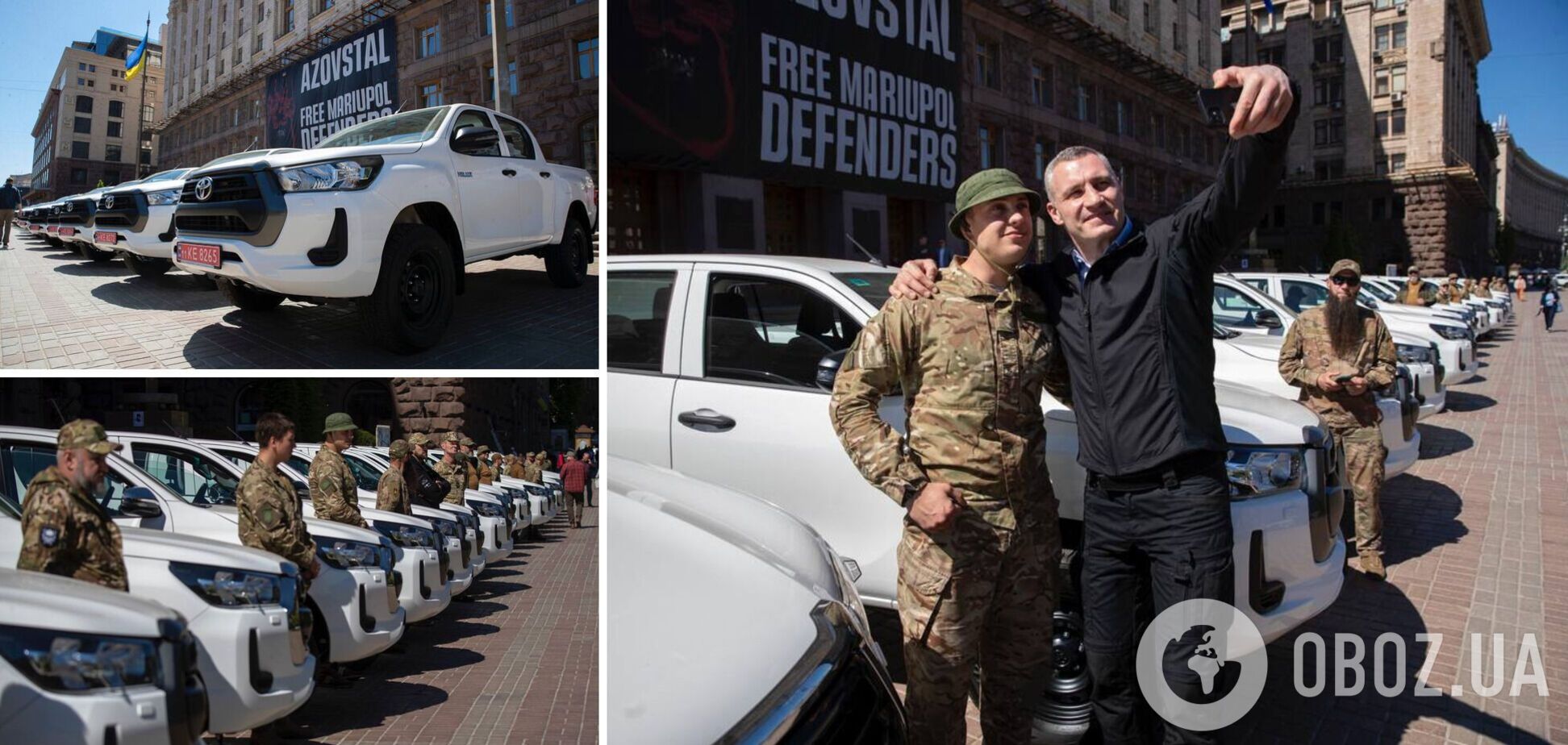 Кличко передав військовим 20 новеньких пікапів