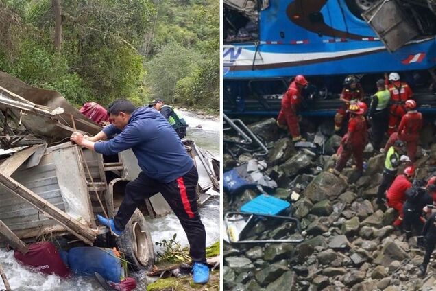 В Перу пассажирский автобус слетел в пропасть, погибли десятки человек. Фото