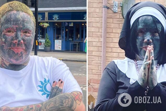 Самой татуированной маме Великобритании запретили посещать церковь и уже 20 лет не берут на работу. Фото