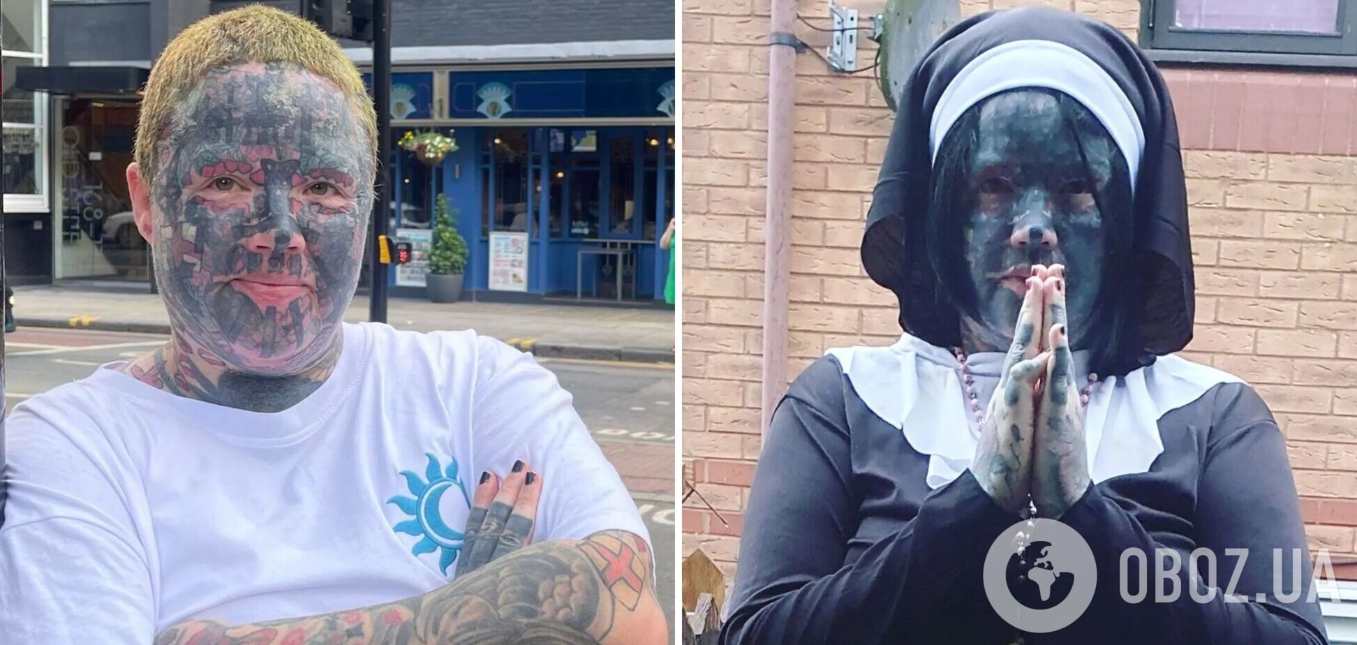 Самой татуированной маме Великобритании запретили посещать церковь и уже 20 лет не берут на работу. Фото