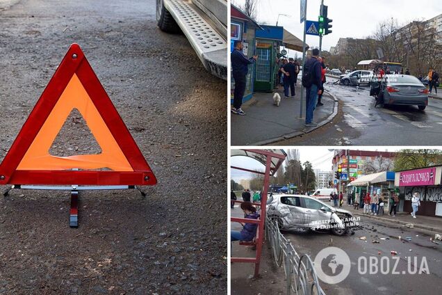 В Киеве произошла авария с участием двух легковушек.