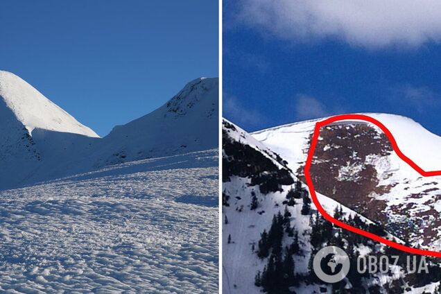 С Говерлы сошла лавина: спасатели показали фото