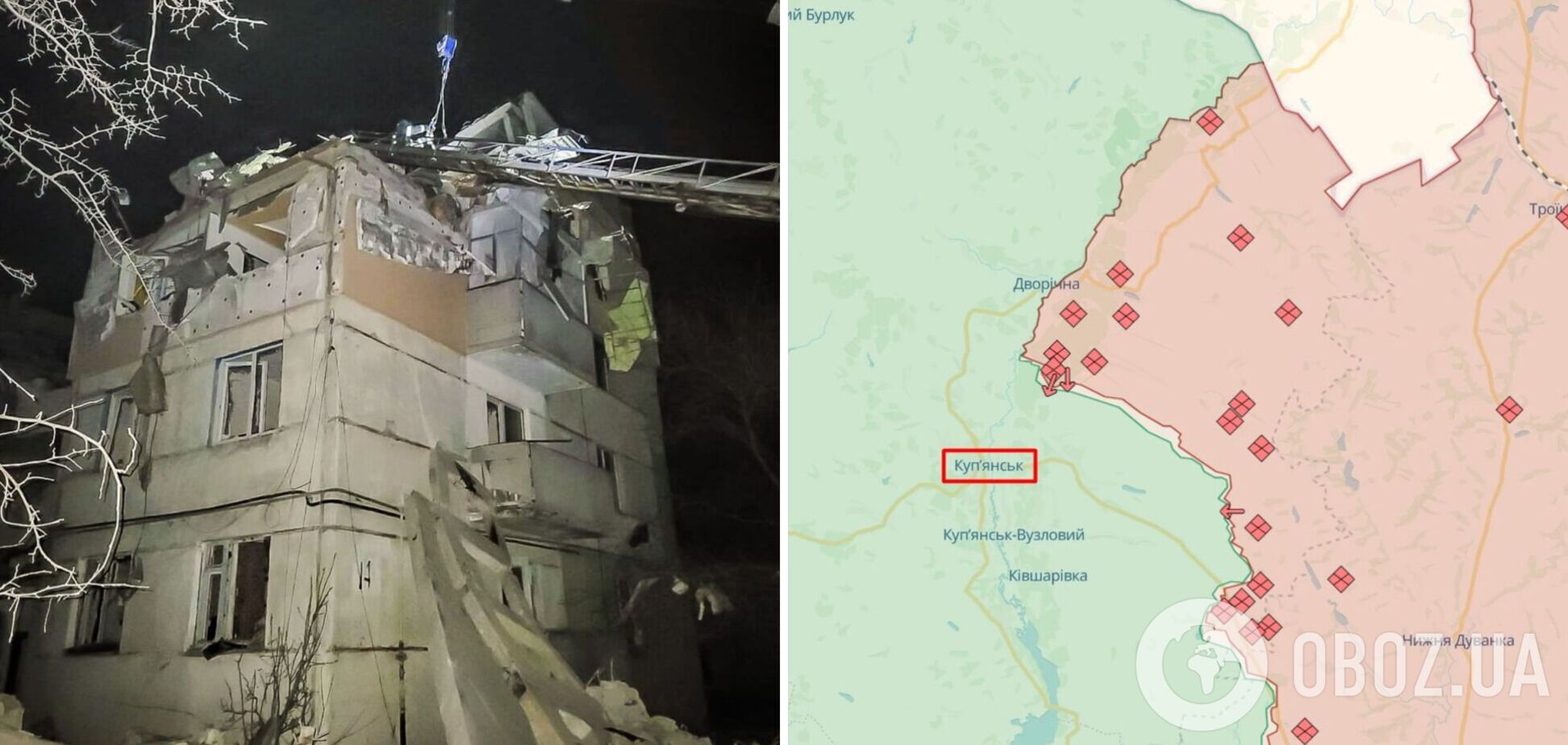 Окупанти скинули авіамбомбу на багатоповерхівку в Куп'янську: під завалами загинула жінка. Фото