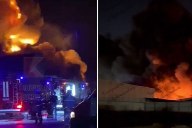 Поднялась стена огня: в российском Краснодаре произошел мощный пожар на фабрике. Видео