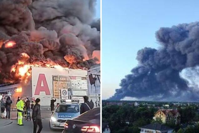 В Варшаве загорелся большой ТЦ: внутри около 1400 магазинов. Фото и видео