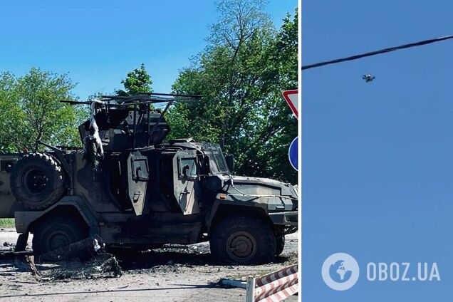 'Мангал' не врятував: дрон-камікадзе серед білого дня знищив бронеавтомобіль армії РФ на заправці. Відео