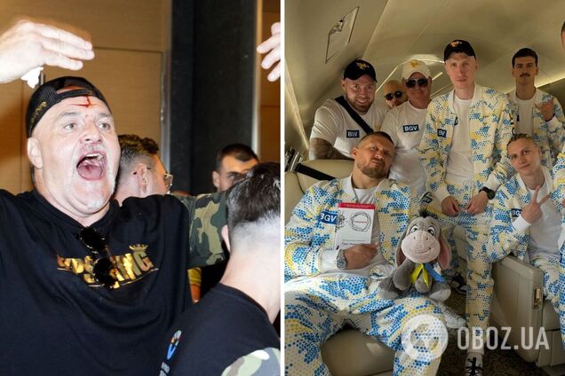 Бросался на украинцев и разбил лицо: отец Фьюри устроил потасовку с командой Усика. Фото и видео