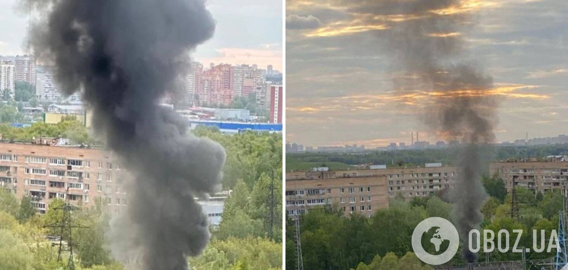 У Підмосков'ї горіла електропідстанція військової частини ФСБ та заводу з виробництва військового обладнання. Фото і відео