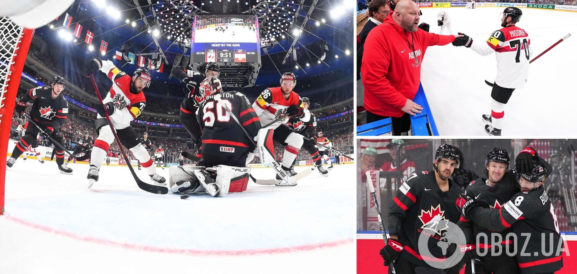 На ЧМ по хоккею Канада, выигрывая 6:1, упустила победу в основное время. Видео