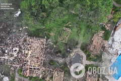 База отдыха после удара РФ. Вид с высоты