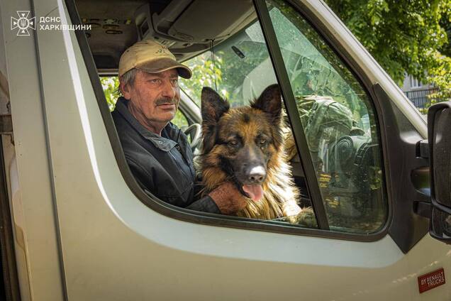 Йшли 15 кілометрів під обстрілами: чоловік разом із собакою пішки вийшли з Вовчанська. Фото