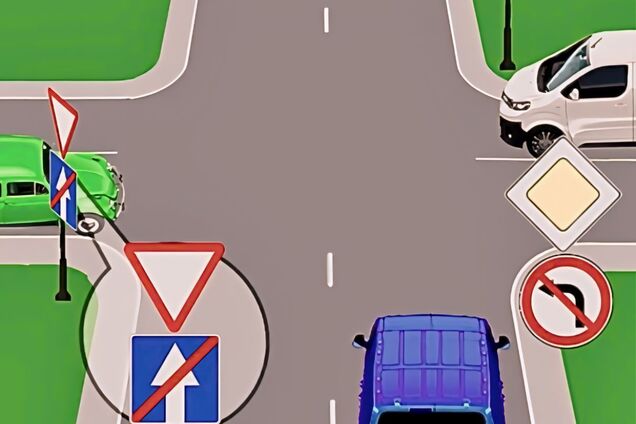 Кому из водителей нельзя выполнить разворот? Сложная задача по ПДД