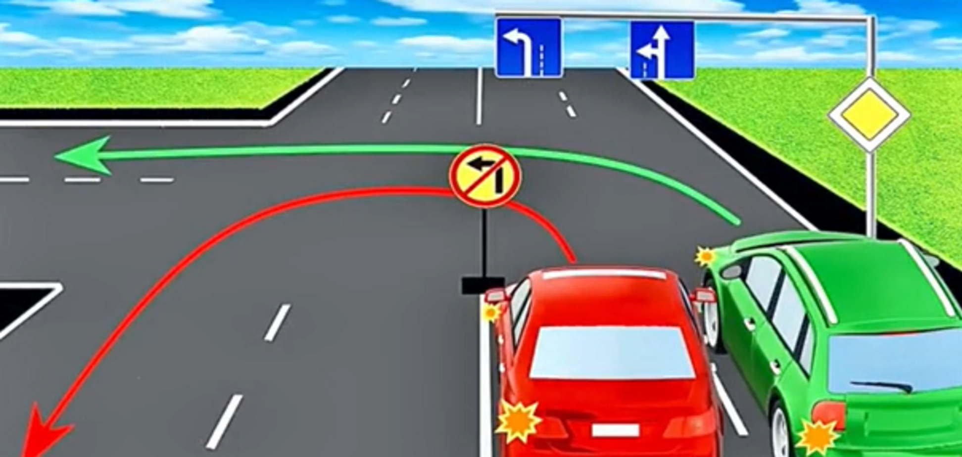 Нарушил ли водитель ПДД? Непростая задача с поворотом