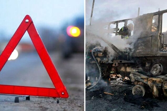 Згоріли заживо: на Дніпропетровщині в ДТП з вантажівкою загинули дві людини. Фото