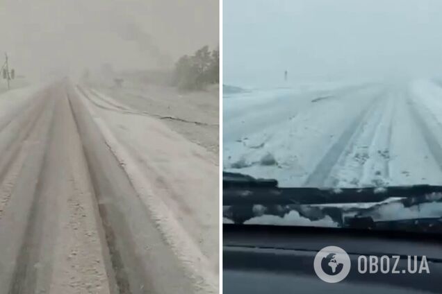 Из-за сильного снегопада в Казахстане ограничили движение несколькими автотрассами. Видео