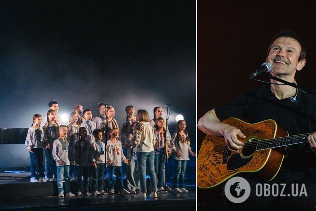 Оплески не вщухали: Святослав Вакарчук виконав хіт 'Обійми' в компанії дитячого хору під час благодійного концерту