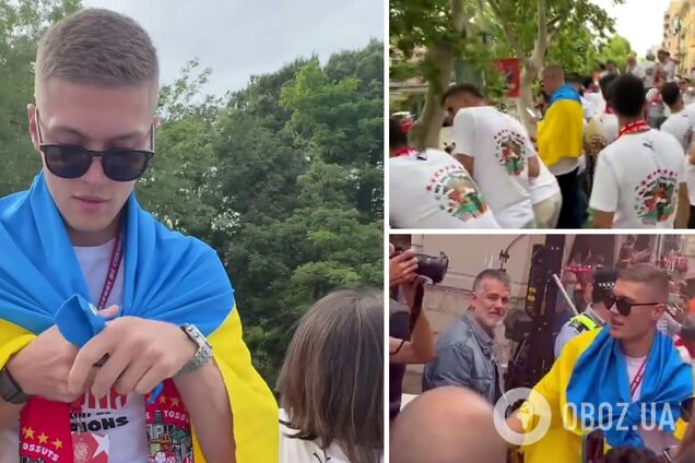Найкращий бомбардир Іспанії на переможному параді закутався у жовто-синій прапор та вигукнув 'Слава Україні!' Відео