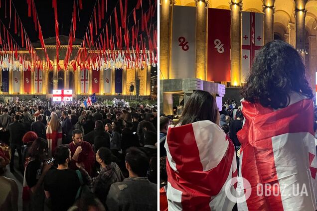 В Тбилиси проходит акция протеста против закона об 'иноагентах': Зурабишвили призвала собирать подписи для референдума. Фото и видео