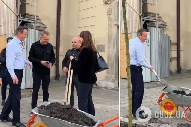 Глава МИД Британии прибыл с визитом во Львов и посадил дерево в 'знаковом' месте. Видео