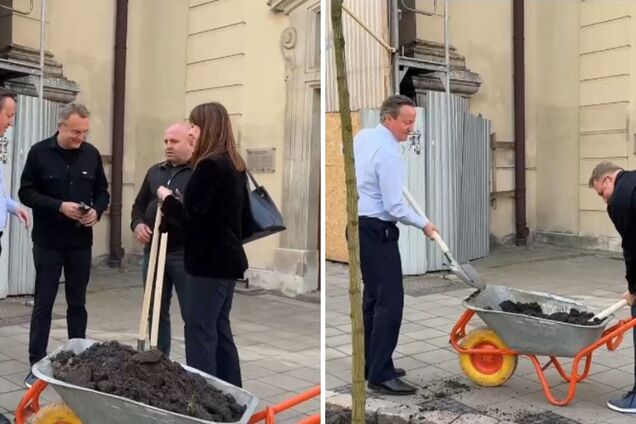 Глава МИД Британии прибыл с визитом во Львов и посадил дерево в ‘знаковом’ месте. Видео