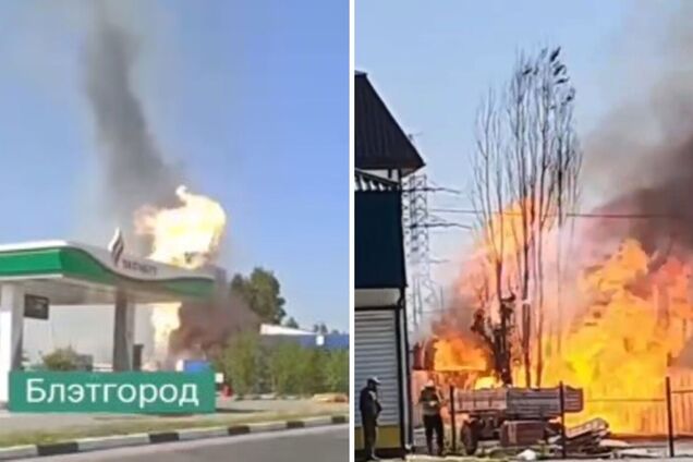 У Бєлгородській області дрон-камікадзе влучив у заправку: сталась пожежа. Відео