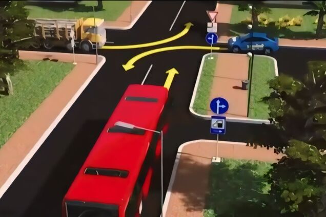 Как разъедутся водители на перекрестке? Сложное задание по ПДД с автобусом и грузовиком