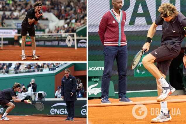 Бив себе ракеткою та кидався на суддів: російський тенісист влаштував істерику на Roland Garros. Відео