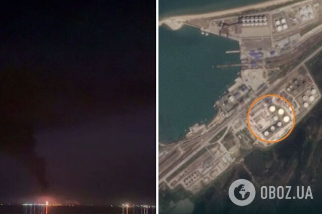 ВСУ частично разрушили нефтебазу порта 'Кавказ' возле Керчи: опубликованы спутниковые фото