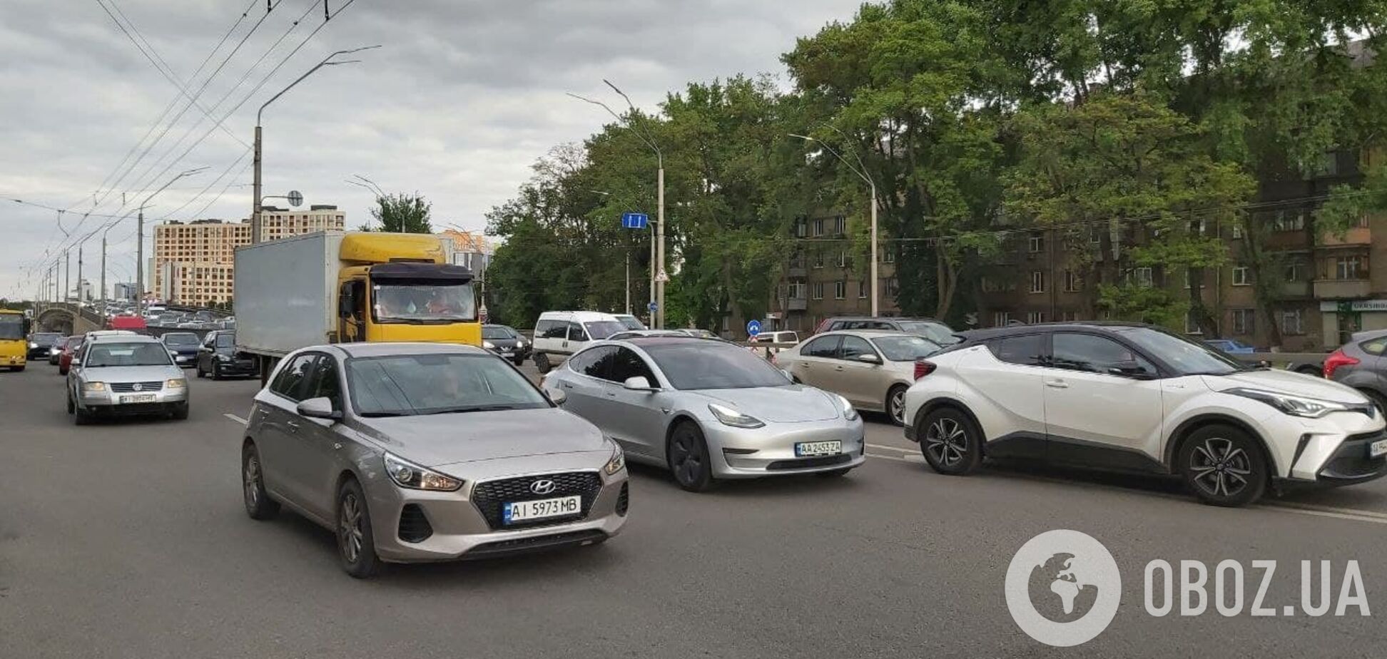 В Киеве из-за ДТП образовались многочисленные пробки