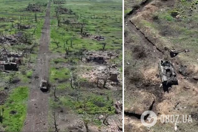 Випалена земля і розкидана техніка РФ: Роботине, яке знищили окупанти, показали з дрона. Відео