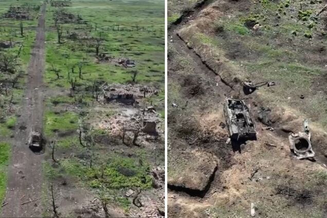 Выжженная земля и разбросанная техника РФ: Роботино, которое уничтожили оккупанты, показали из дрона. Видео