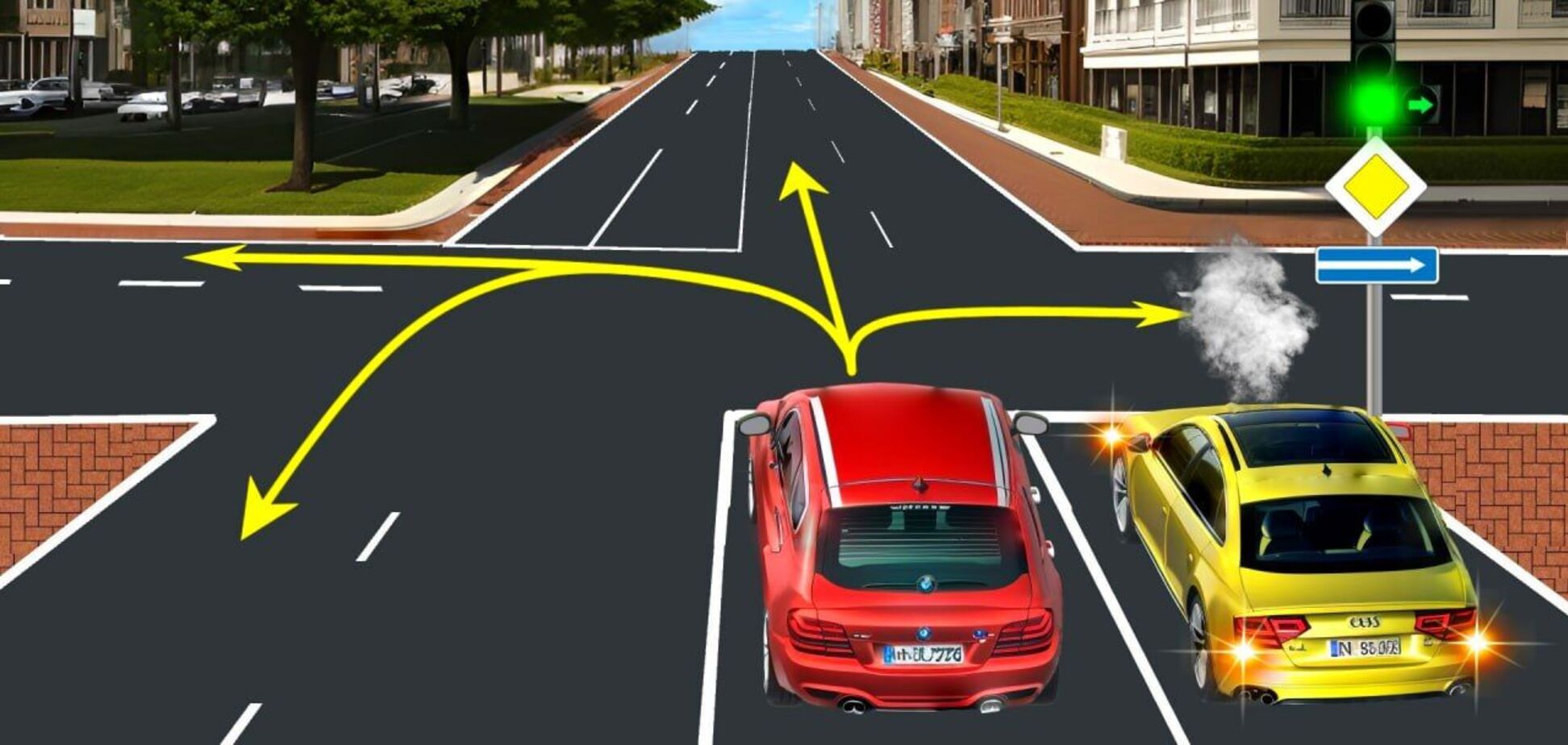 Куди дозволено повернути водієві авто: завдання з ПДР для дуже уважних