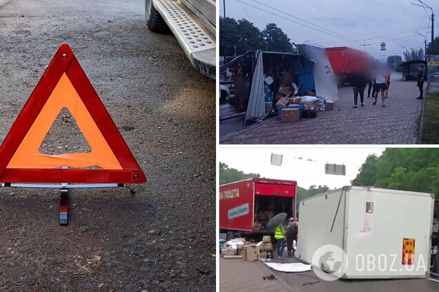 На месте аварии образовалась пробка