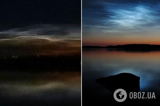 В Киевской области вечером заметили уникальные серебристые облака