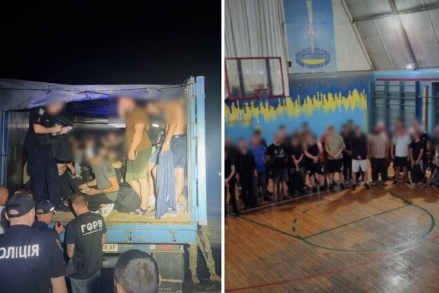 Пытались добраться до границы с Молдовой: в Одесской области задержали грузовик, в прицепе которого обнаружили 41 мужчину. Фото и видео