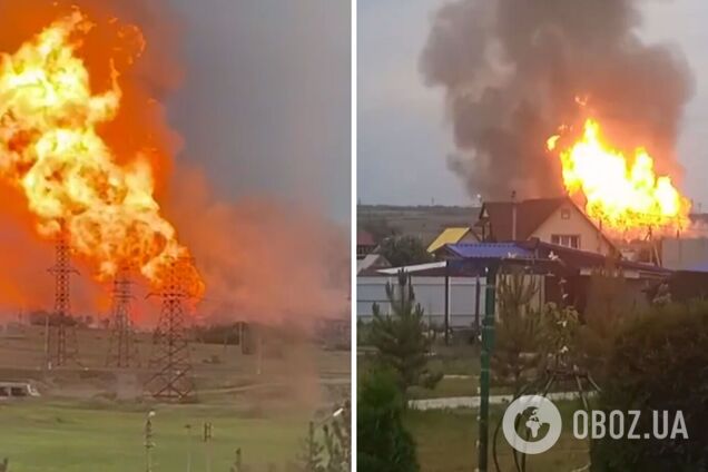 У Росії під Саратовом трапився масштабний прорив газогону: вогонь видно за кілометри. Фото і відео