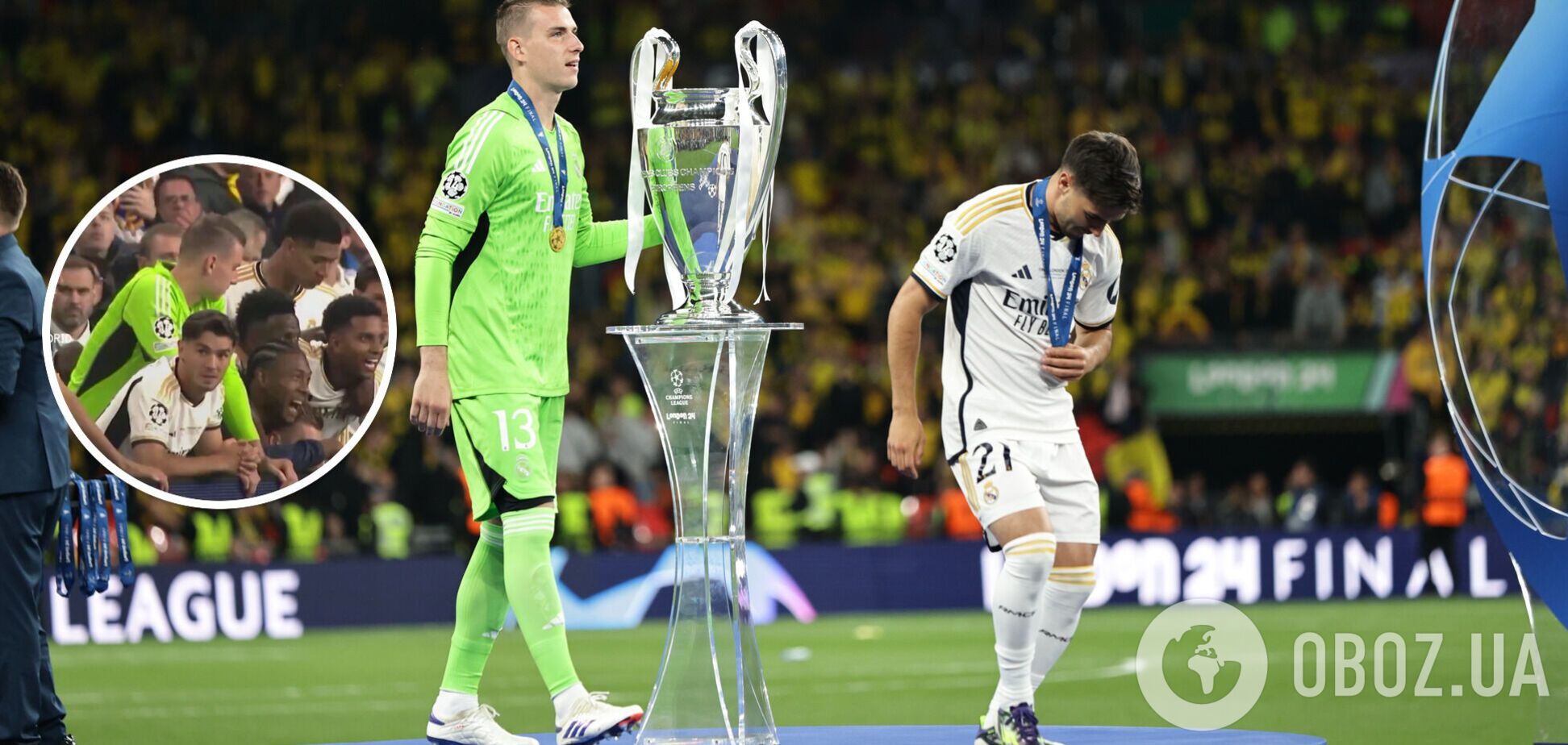 На камеру потрапила реакція Луніна з лави запасних на фінальний свисток у матчі Ліги чемпіонів проти 'Борусії'