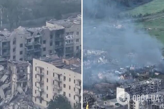 Разрушенные здания и дым: в сети показали, как выглядит изувеченный оккупантами Часов Яр. Видео с высоты