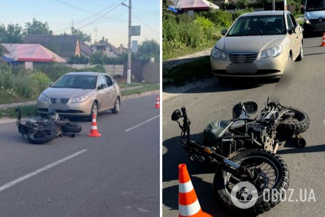 Сталась аварія за участі мотоцикла та легковика